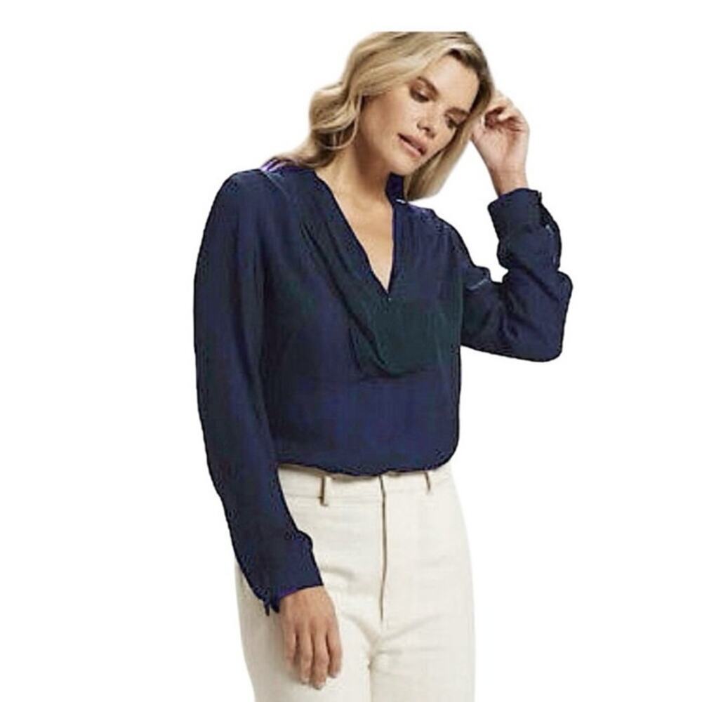 NWT Marie Oliver Martha silk olive green flowy oversized blouse size medium